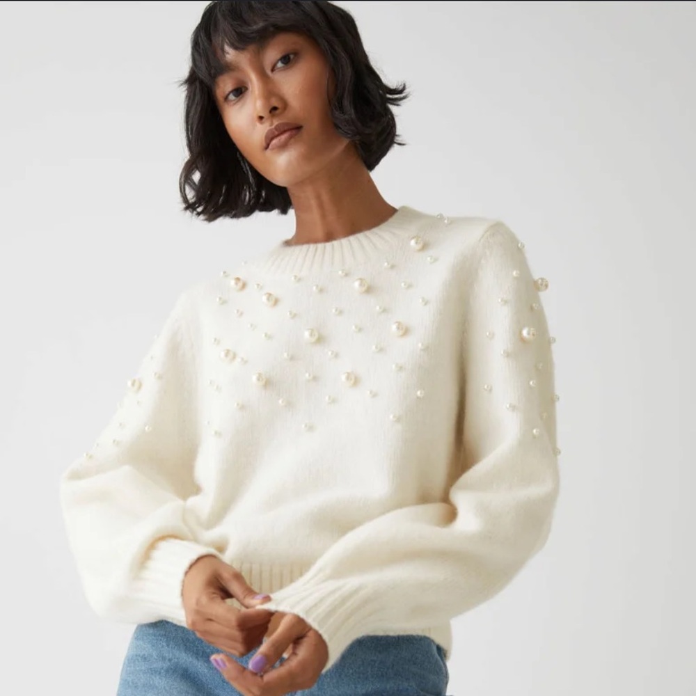 & other stories pearl bead knit jumper